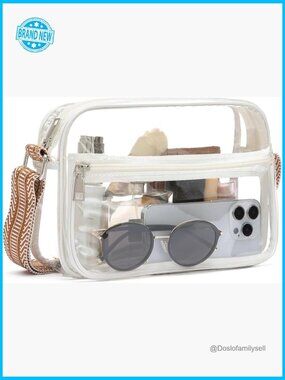 Stadium Approved Clear Crossbody Bag Concerts Sports Events Adjustable Strap